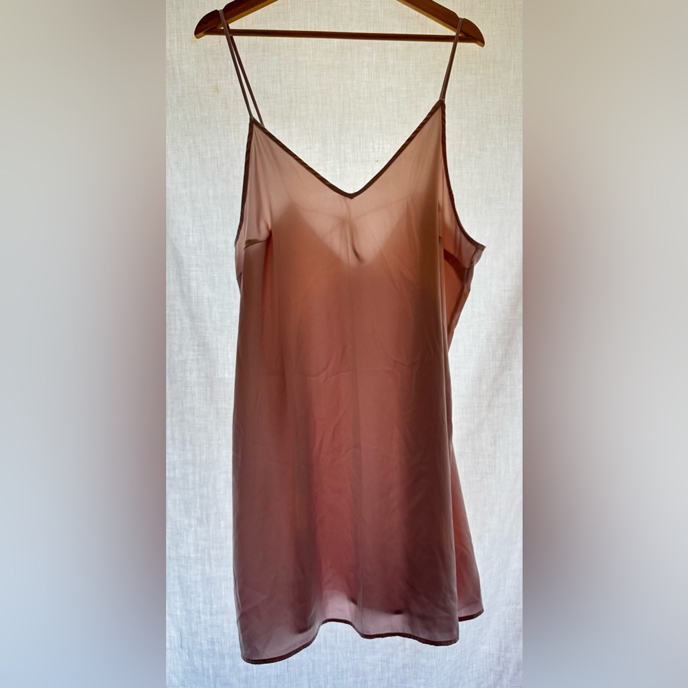 Satin Chemise, Pale Pink Color, Size XL
